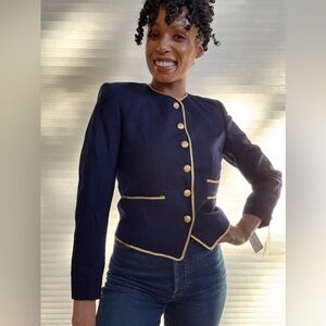Evan Picone Petites Vintage Navy Military Jacket — New With Vintage Tags
